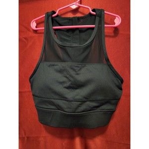 Zyia Active Womens Small Padded Sports Bra Black Zip Racerback Mesh One More Rep
